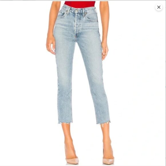 AGOLDE - Riley High Rise Straight Jeans - Zephyr - Picture 1 of 5